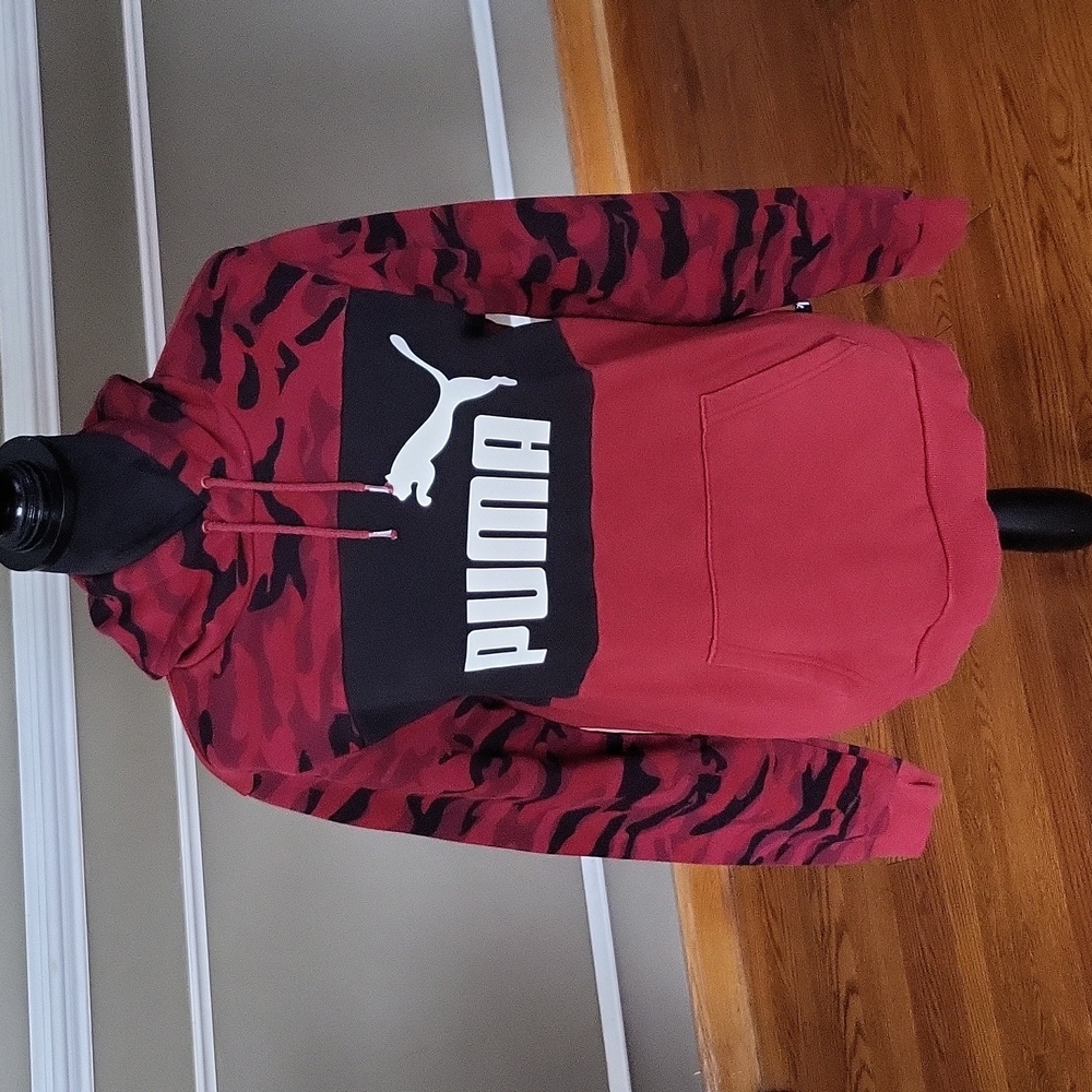 PUMA Red Camo Hoodie Size Small - Picture 1 of 8